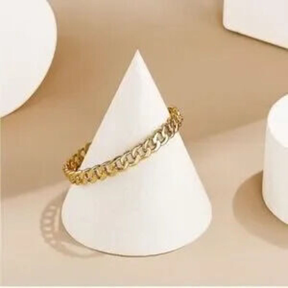 GOLD 14k Gold Plated Chain Cuff Bracelet